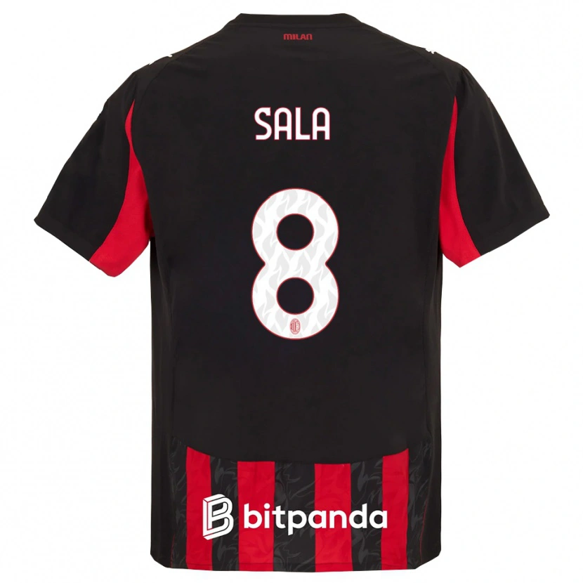 Danxen Dámské Emanuele Sala #8 Červená Černá Domů Hráčské Dresy 2025/26 Dres