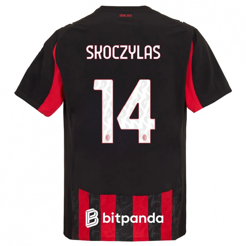 Danxen Dámské Mateusz Skoczylas #14 Červená Černá Domů Hráčské Dresy 2025/26 Dres
