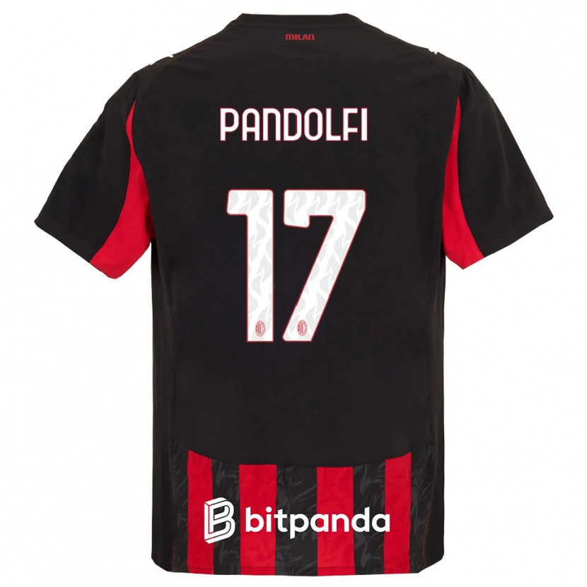 Danxen Dámské Fabio Pandolfi #17 Červená Černá Domů Hráčské Dresy 2025/26 Dres