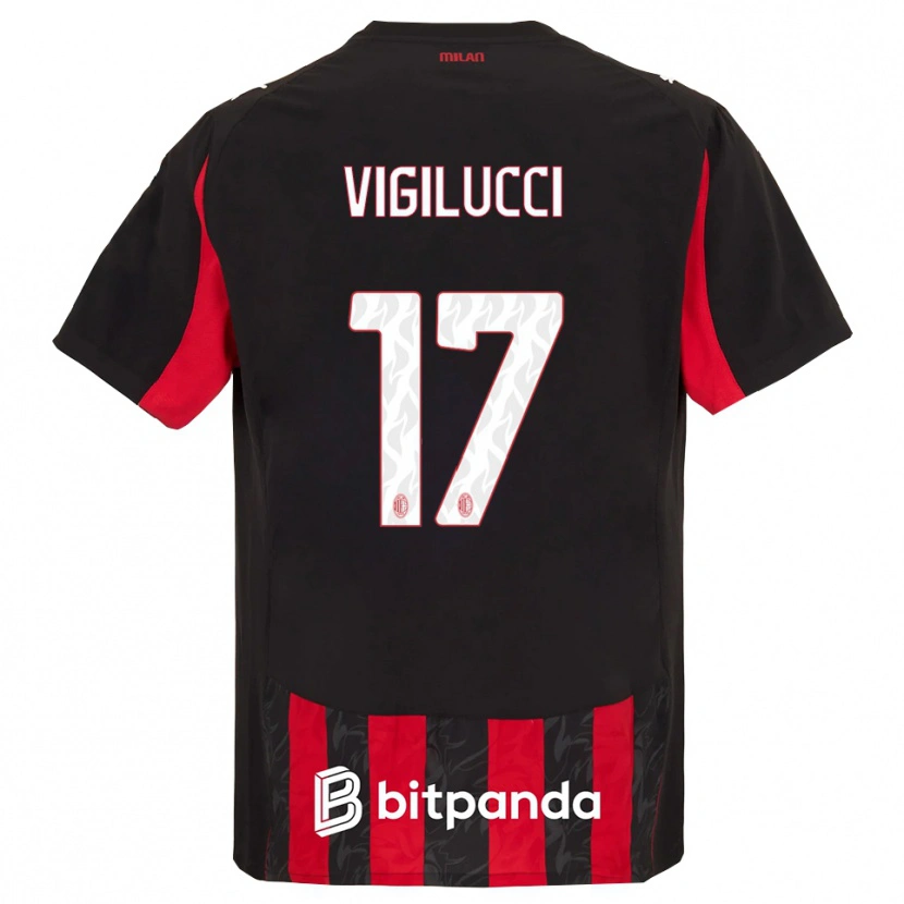 Danxen Dámské Valery Vigilucci #17 Červená Černá Domů Hráčské Dresy 2025/26 Dres