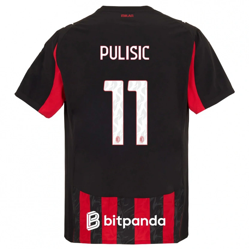 Danxen Dámské Christian Pulisic #11 Červená Černá Domů Hráčské Dresy 2025/26 Dres