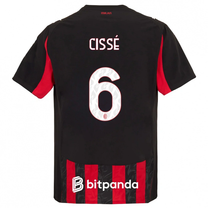 Danxen Dámské Maiga-Hamadoun Cissé #6 Červená Černá Domů Hráčské Dresy 2025/26 Dres