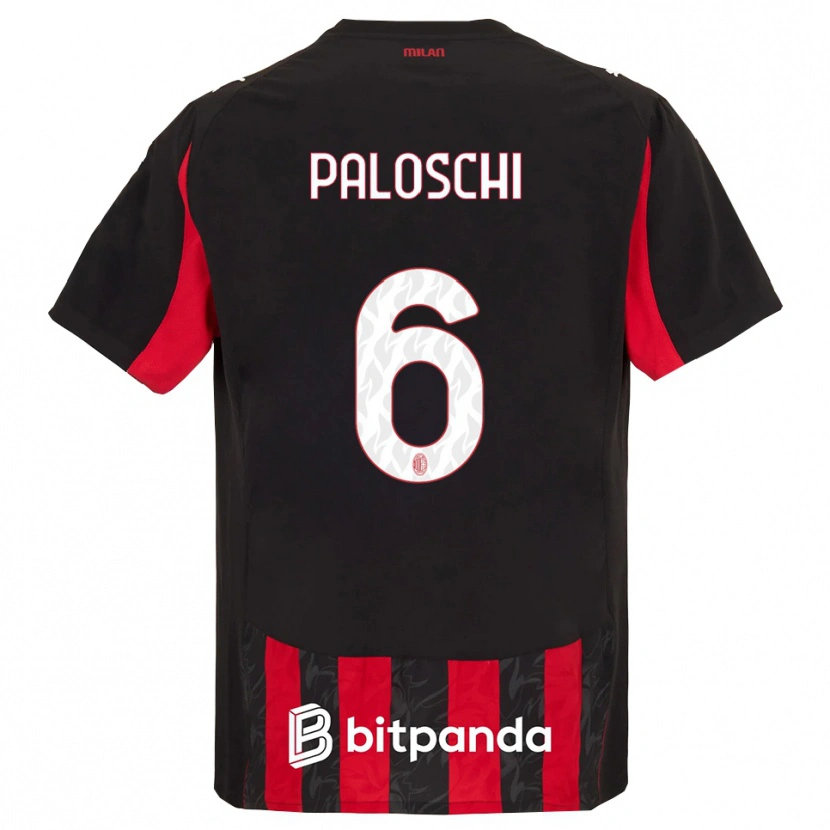 Danxen Dámské Dorian Paloschi #6 Červená Černá Domů Hráčské Dresy 2025/26 Dres