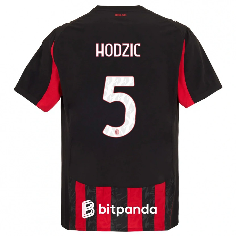 Danxen Dámské Demirel Hodzic #5 Červená Černá Domů Hráčské Dresy 2025/26 Dres