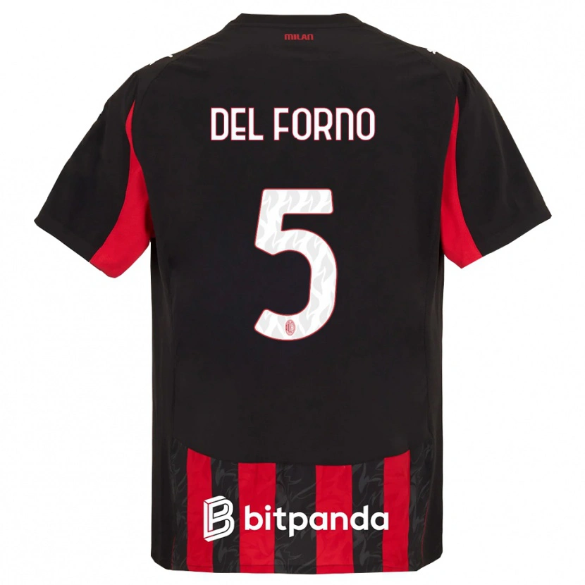 Danxen Dámské Luca Del Forno #5 Červená Černá Domů Hráčské Dresy 2025/26 Dres