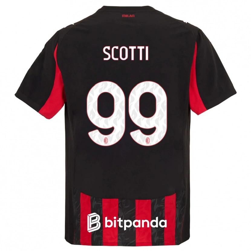 Danxen Dámské Filippo Scotti #99 Červená Černá Domů Hráčské Dresy 2025/26 Dres