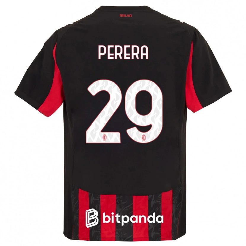 Danxen Dámské Nirash Perera #29 Červená Černá Domů Hráčské Dresy 2025/26 Dres