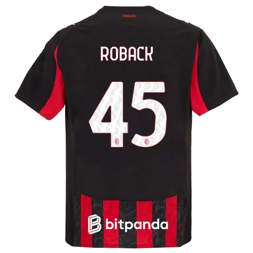 Danxen Dámské Emil Roback #45 Červená Černá Domů Hráčské Dresy 2025/26 Dres