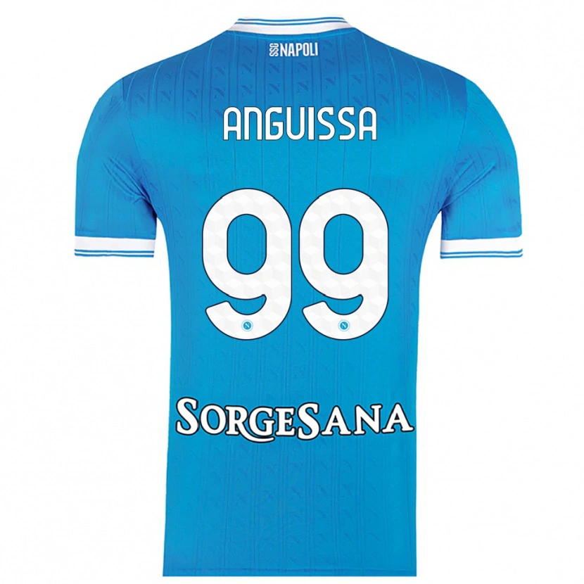 Danxen Dámské Frank Anguissa #99 Nebesky Modrá Bílá Domů Hráčské Dresy 2025/26 Dres