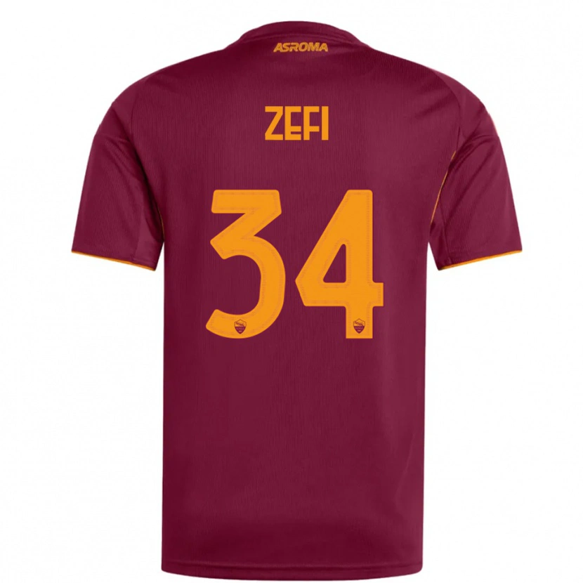 Danxen Dámské Kevin Zefi #34 Burgundská Oranžová Domů Hráčské Dresy 2025/26 Dres
