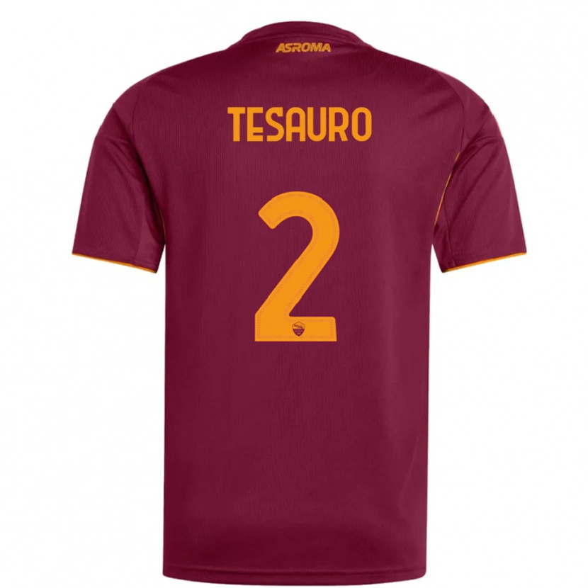 Danxen Dámské Emanuele Tesauro #2 Burgundská Oranžová Domů Hráčské Dresy 2025/26 Dres