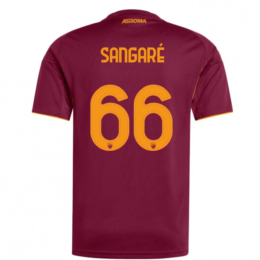 Danxen Dámské Buba Sangaré #66 Burgundská Oranžová Domů Hráčské Dresy 2025/26 Dres