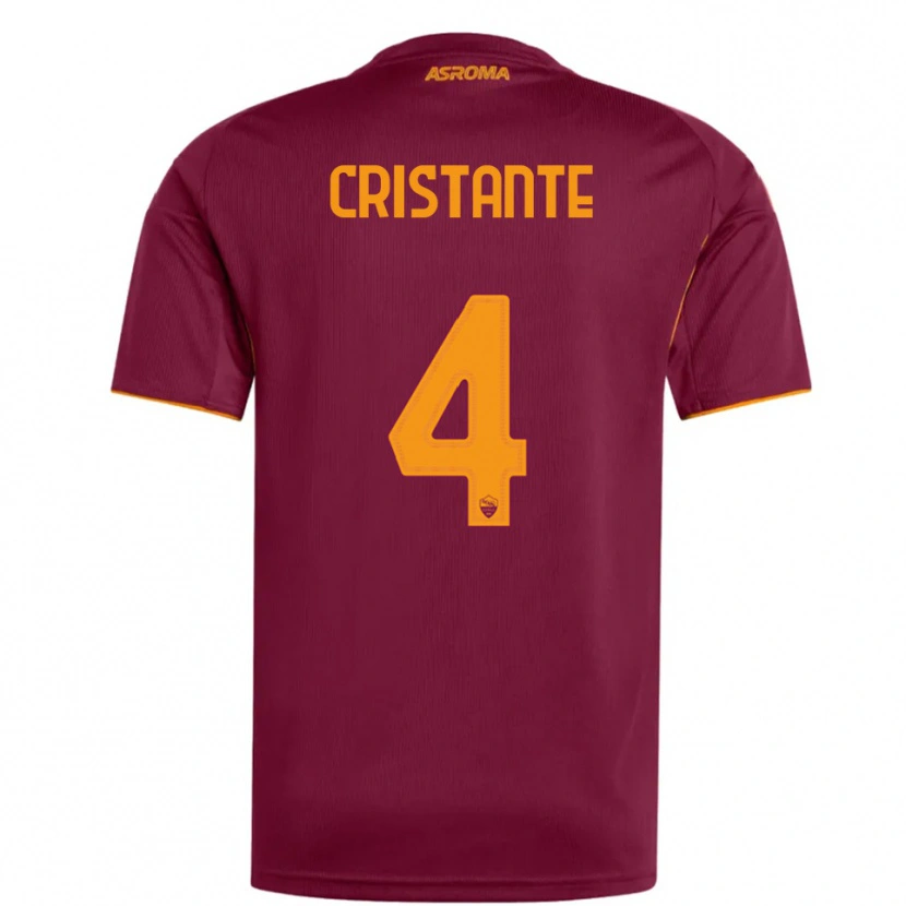 Danxen Dámské Bryan Cristante #4 Burgundská Oranžová Domů Hráčské Dresy 2025/26 Dres