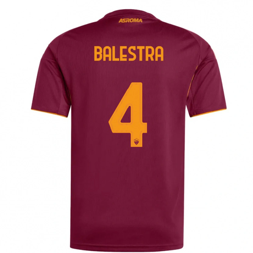 Danxen Dámské Christian Balestra #4 Burgundská Oranžová Domů Hráčské Dresy 2025/26 Dres