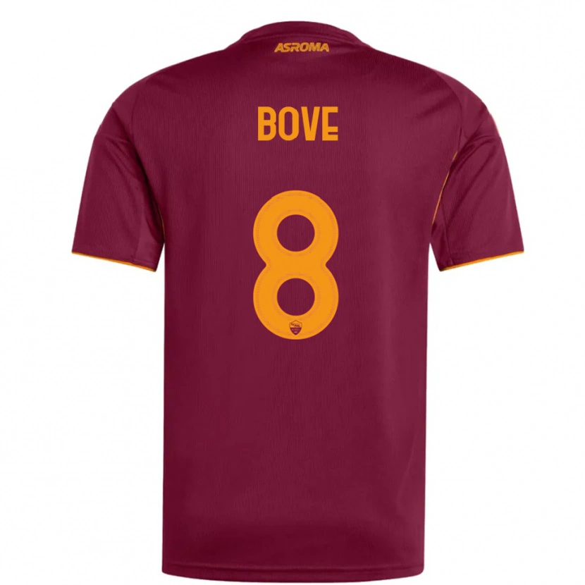 Danxen Dámské Edoardo Bove #8 Burgundská Oranžová Domů Hráčské Dresy 2025/26 Dres