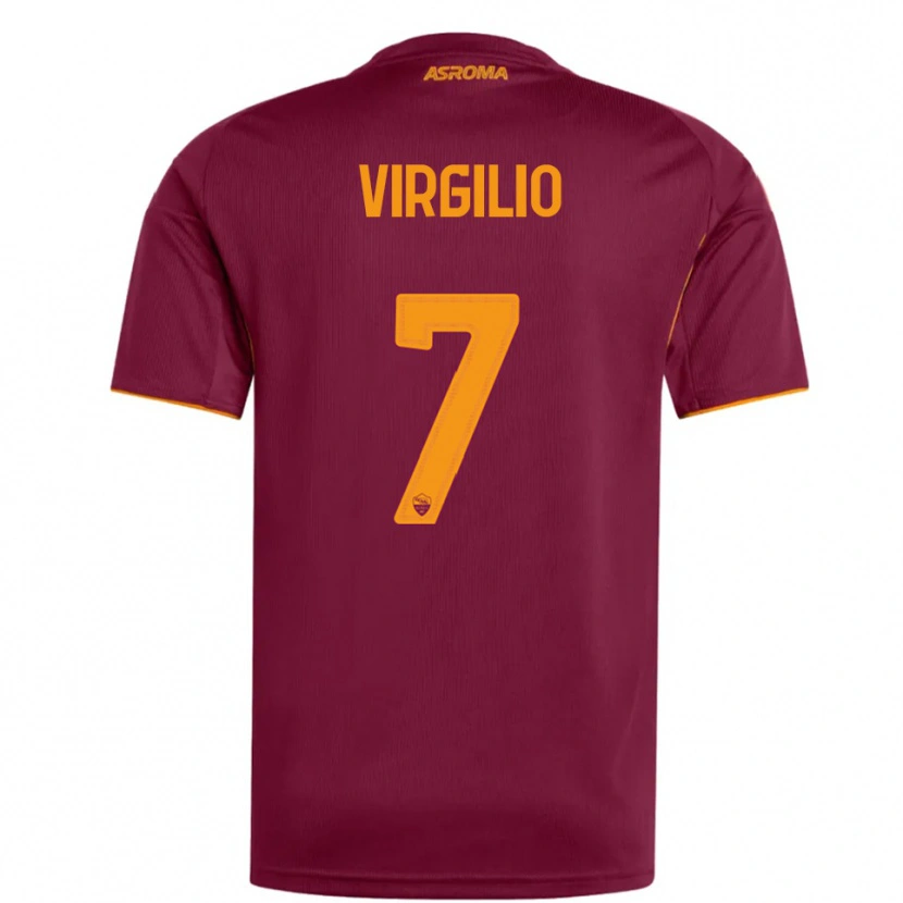 Danxen Dámské Cristian Virgilio #7 Burgundská Oranžová Domů Hráčské Dresy 2025/26 Dres