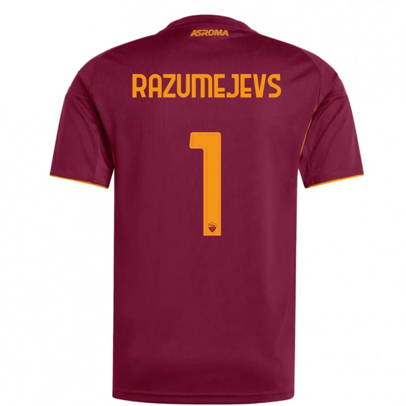 Danxen Dámské Vladislavs Razumejevs #1 Burgundská Oranžová Domů Hráčské Dresy 2025/26 Dres