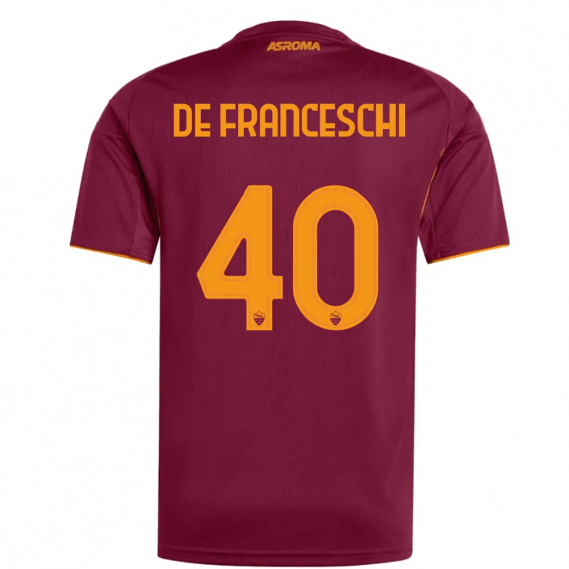 Danxen Dámské Leonardo De Franceschi #40 Burgundská Oranžová Domů Hráčské Dresy 2025/26 Dres