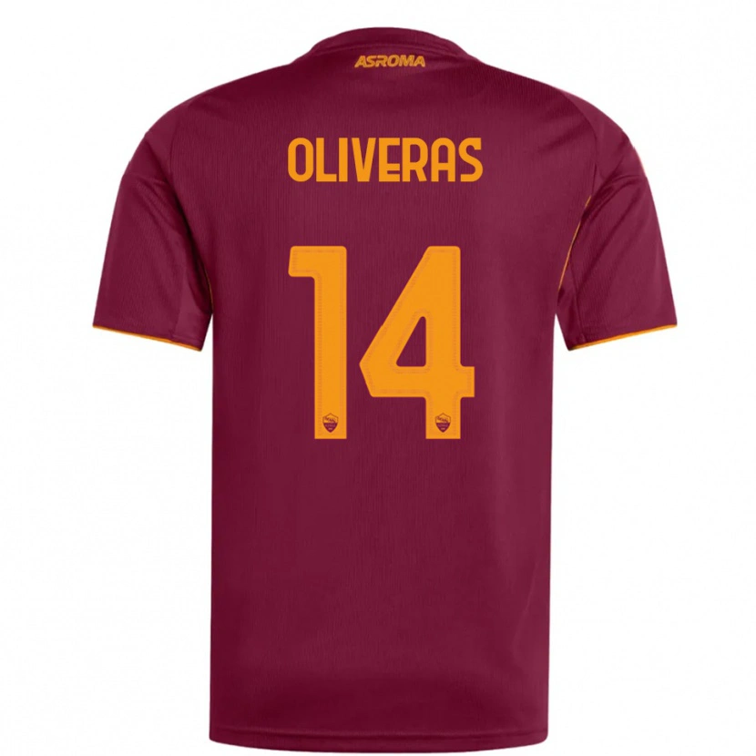 Danxen Dámské Jan Oliveras #14 Burgundská Oranžová Domů Hráčské Dresy 2025/26 Dres
