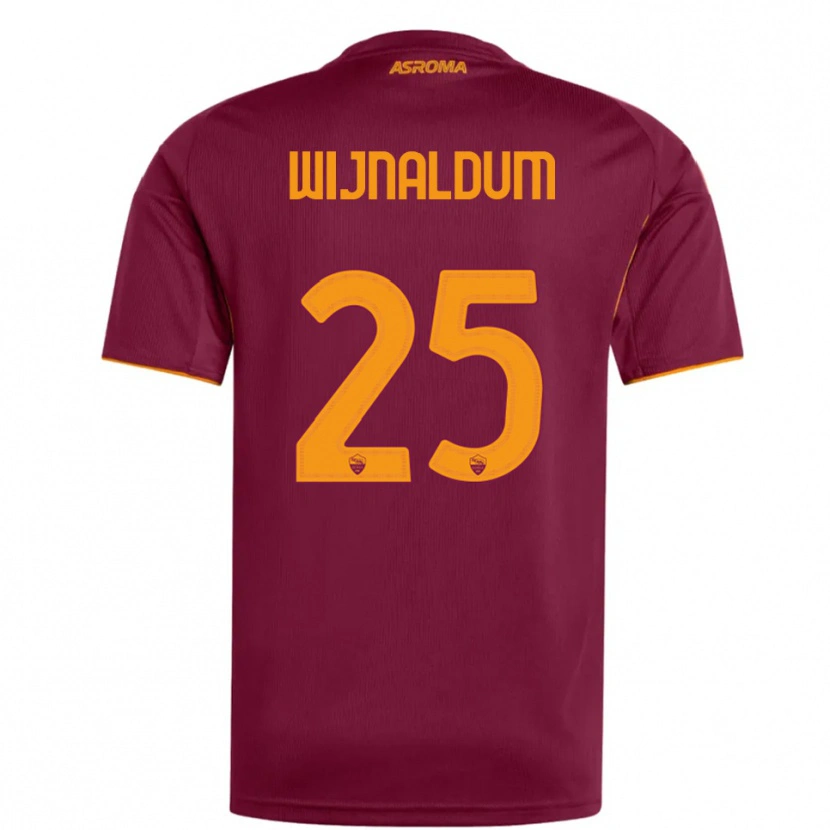 Danxen Dámské Georginio Wijnaldum #25 Burgundská Oranžová Domů Hráčské Dresy 2025/26 Dres