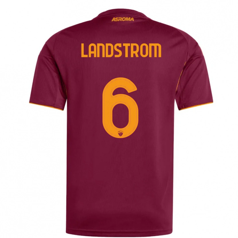 Danxen Dámské Elin Landstrom #6 Burgundská Oranžová Domů Hráčské Dresy 2025/26 Dres