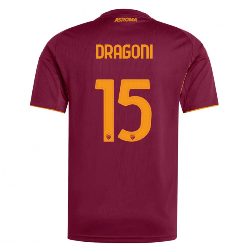 Danxen Dámské Giulia Dragoni #15 Burgundská Oranžová Domů Hráčské Dresy 2025/26 Dres