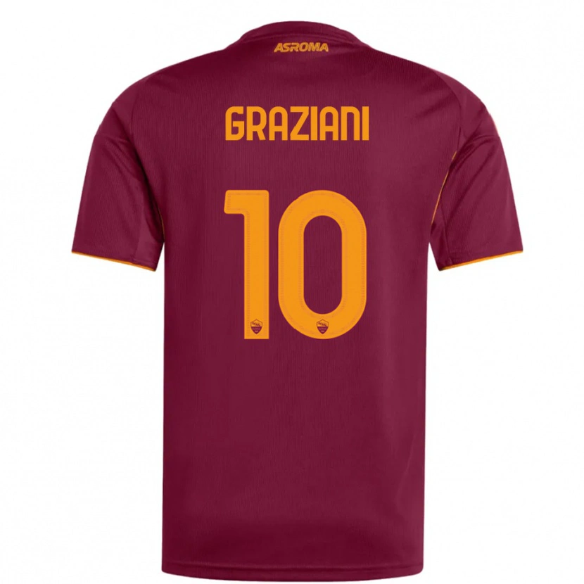 Danxen Dámské Leonardo Graziani #10 Burgundská Oranžová Domů Hráčské Dresy 2025/26 Dres