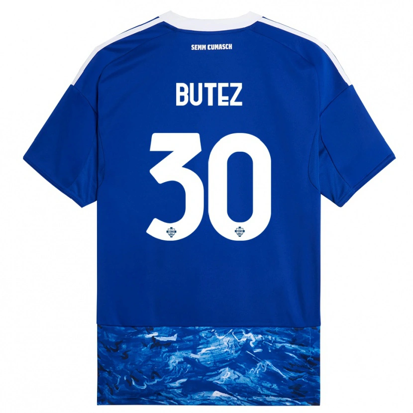 Danxen Dámské Jean Butez #30 Modrá Bílá Domů Hráčské Dresy 2025/26 Dres