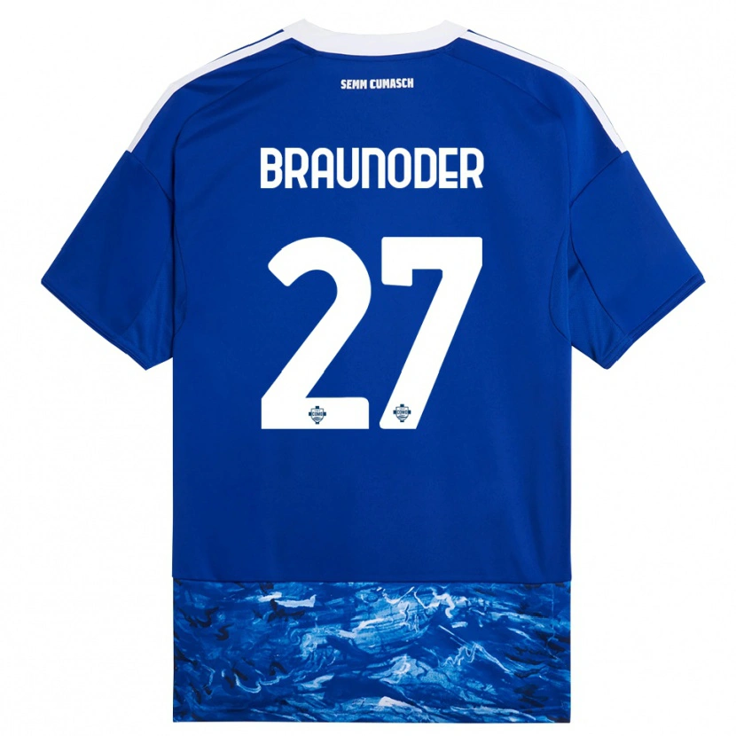 Danxen Dámské Matthias Braunöder #27 Modrá Bílá Domů Hráčské Dresy 2025/26 Dres