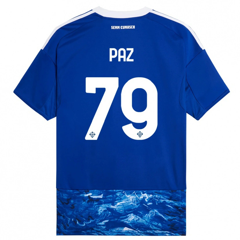 Danxen Dámské Nico Paz #79 Modrá Bílá Domů Hráčské Dresy 2025/26 Dres