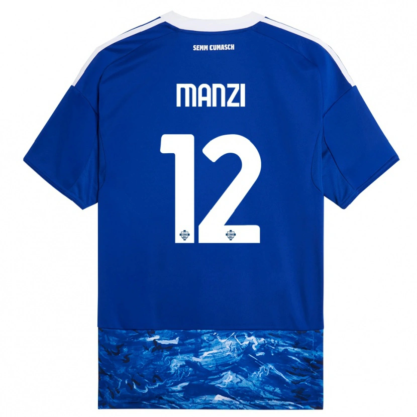 Danxen Dámské Federico Manzi #12 Modrá Bílá Domů Hráčské Dresy 2025/26 Dres