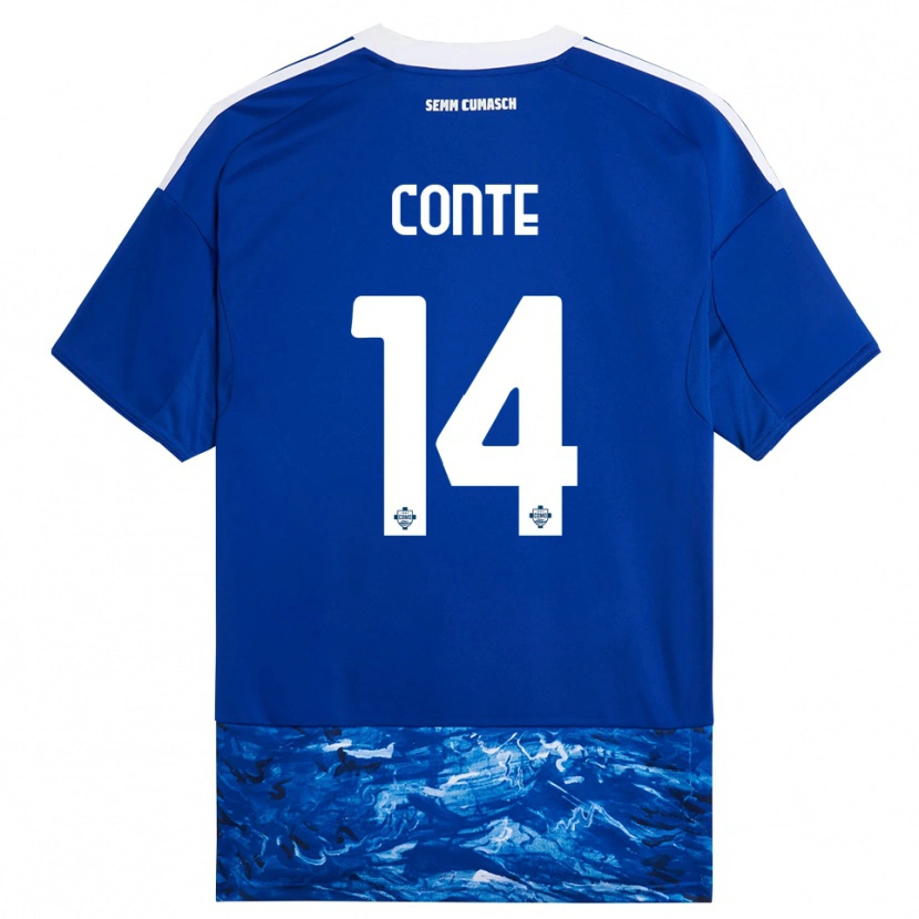 Danxen Dámské Federico Conte #14 Modrá Bílá Domů Hráčské Dresy 2025/26 Dres
