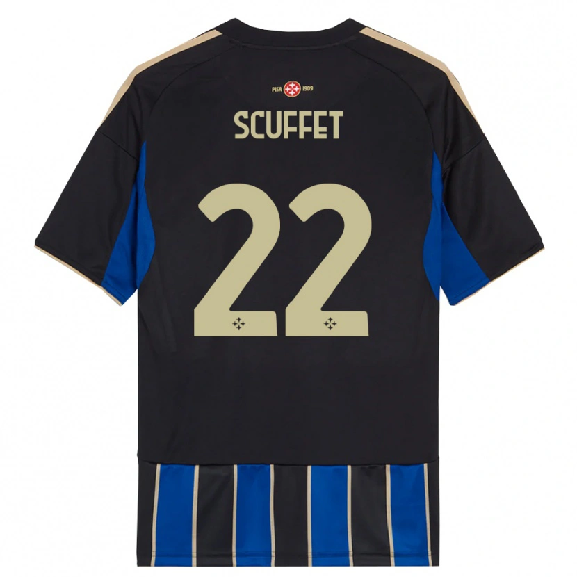 Danxen Dámské Simone Scuffet #22 Černá Modrá Domů Hráčské Dresy 2025/26 Dres