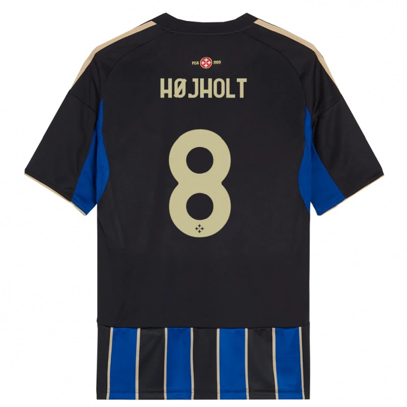 Danxen Dámské Malthe Højholt #8 Černá Modrá Domů Hráčské Dresy 2025/26 Dres
