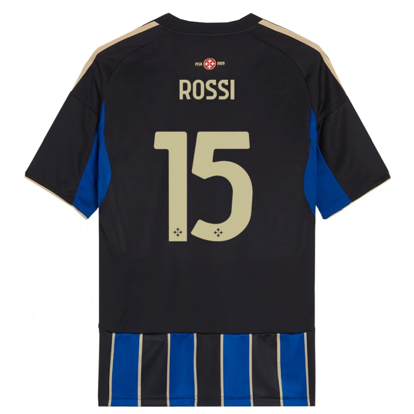 Danxen Dámské Jacopo Rossi #15 Černá Modrá Domů Hráčské Dresy 2025/26 Dres