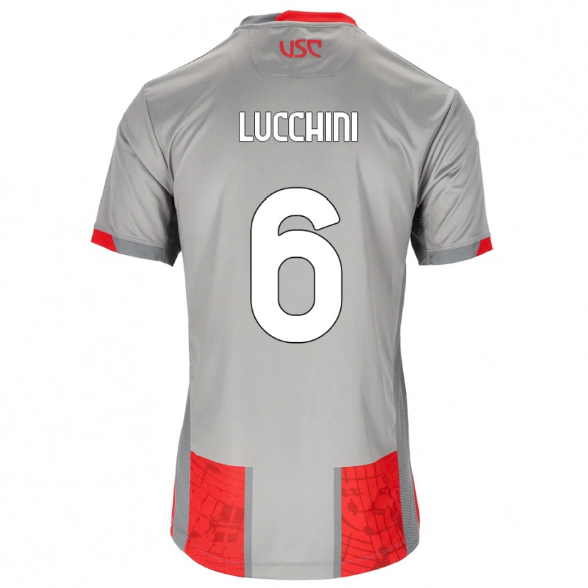 Danxen Dámské Matteo Lucchini #6 Červená Šedá Domů Hráčské Dresy 2025/26 Dres