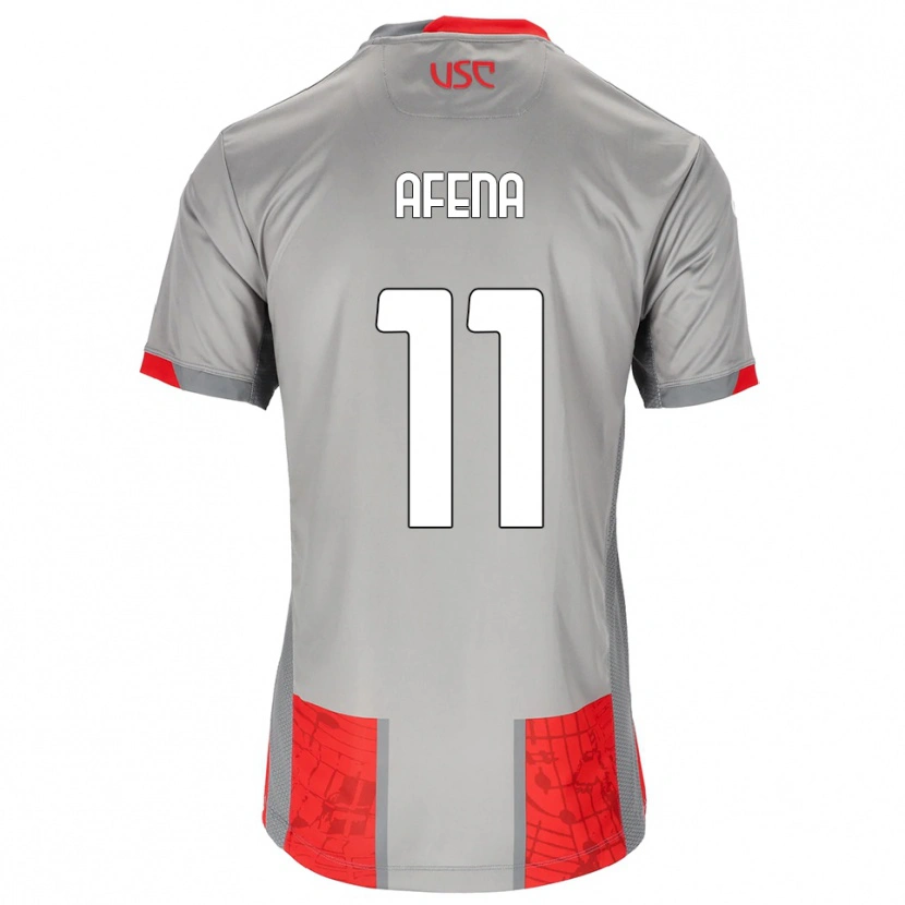 Danxen Dámské Felix Afena-Gyan #11 Červená Šedá Domů Hráčské Dresy 2025/26 Dres