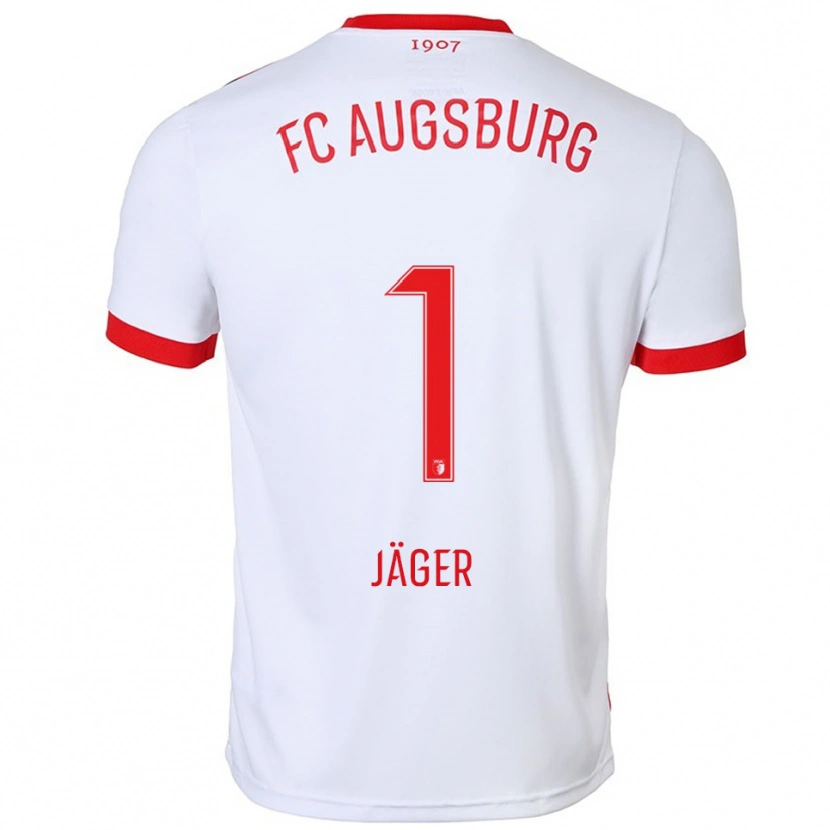 Danxen Dámské Tobias Jäger #1 Bílá Červená Domů Hráčské Dresy 2025/26 Dres