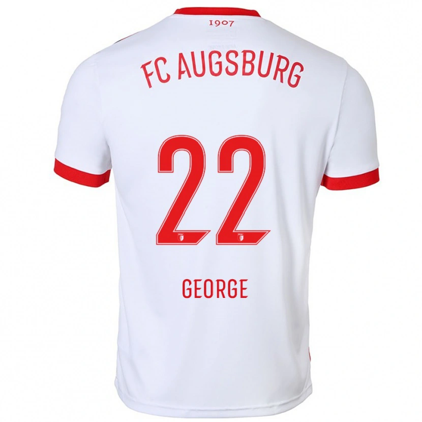 Danxen Dámské Noah George #22 Bílá Červená Domů Hráčské Dresy 2025/26 Dres