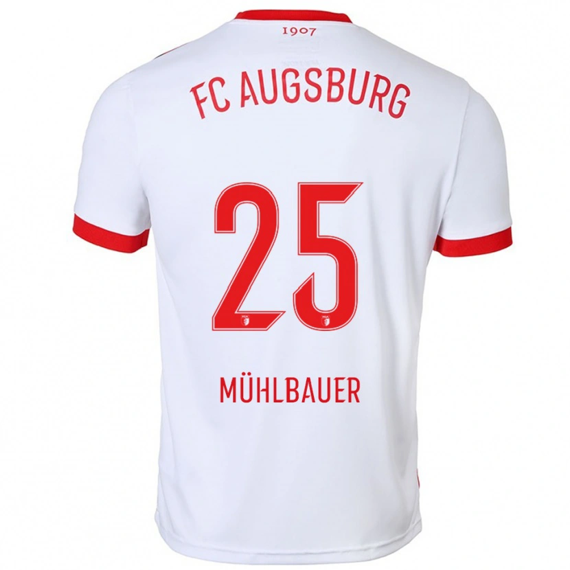Danxen Dámské Simon Mühlbauer #25 Bílá Červená Domů Hráčské Dresy 2025/26 Dres