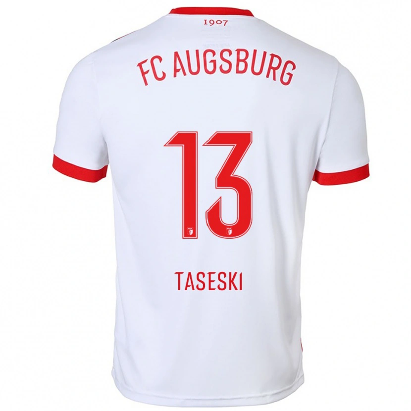 Danxen Dámské Kristijan Taseski #13 Bílá Červená Domů Hráčské Dresy 2025/26 Dres