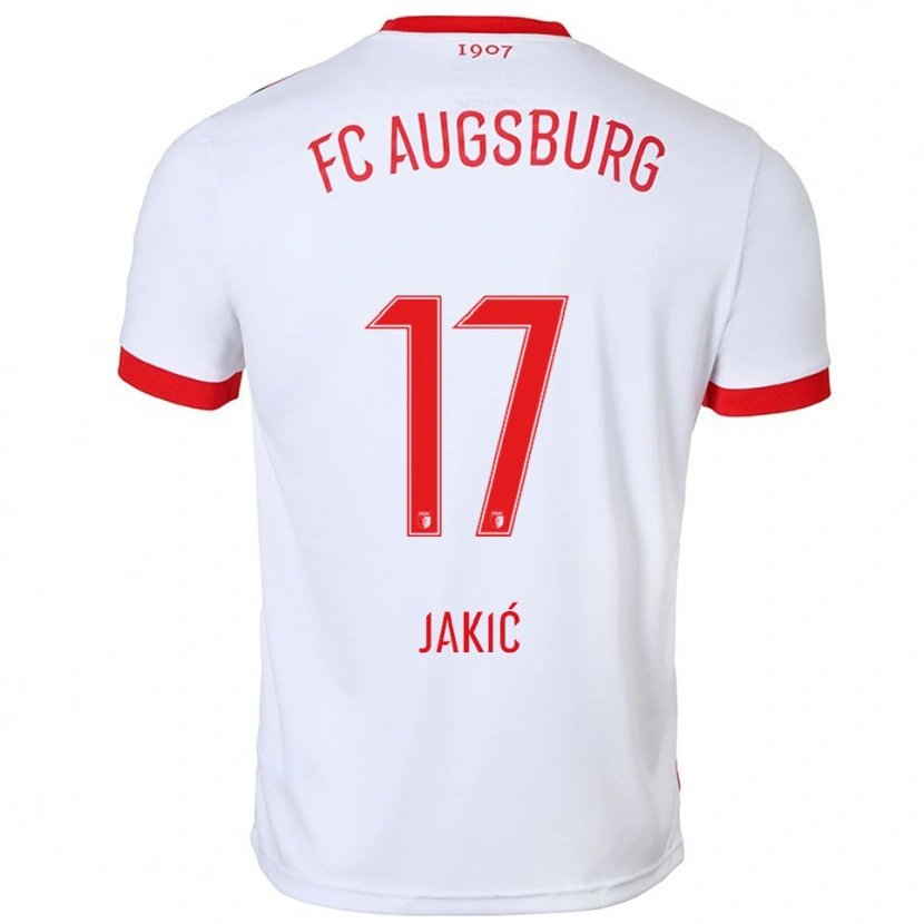 Danxen Dámské Kristijan Jakic #17 Bílá Červená Domů Hráčské Dresy 2025/26 Dres
