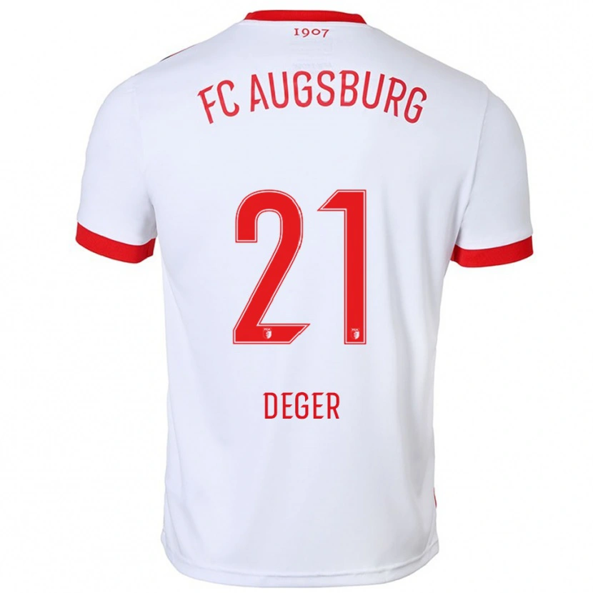 Danxen Dámské David Deger #21 Bílá Červená Domů Hráčské Dresy 2025/26 Dres
