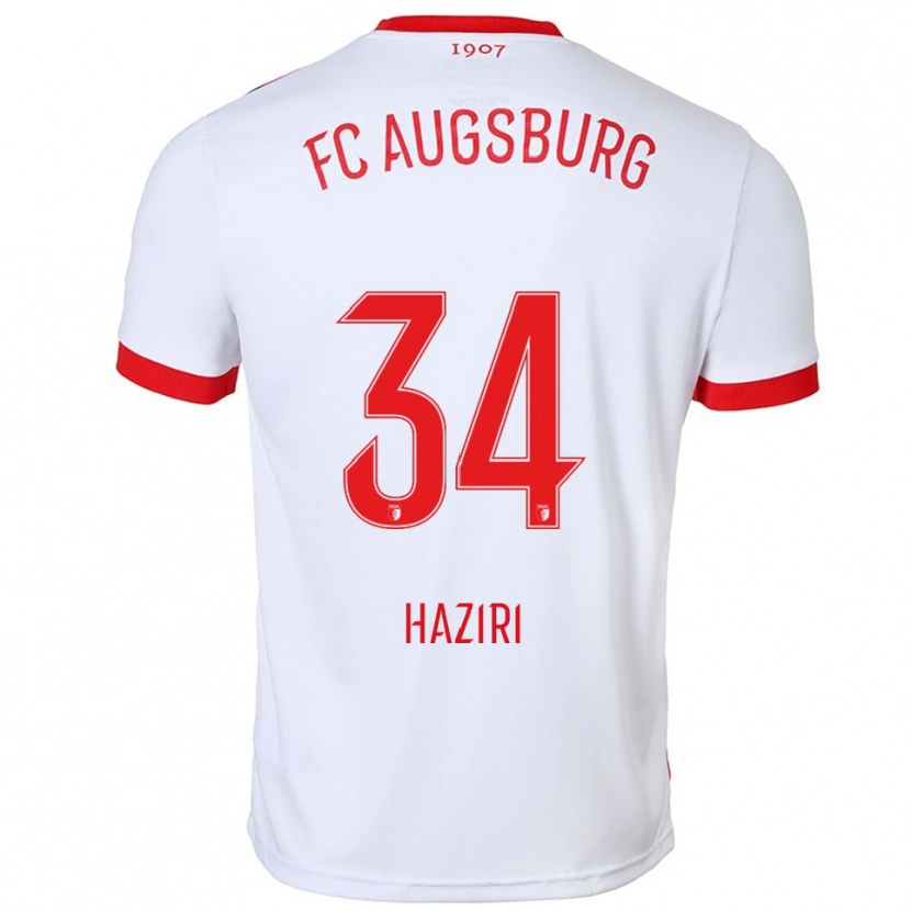 Danxen Dámské Edi Haziri #34 Bílá Červená Domů Hráčské Dresy 2025/26 Dres