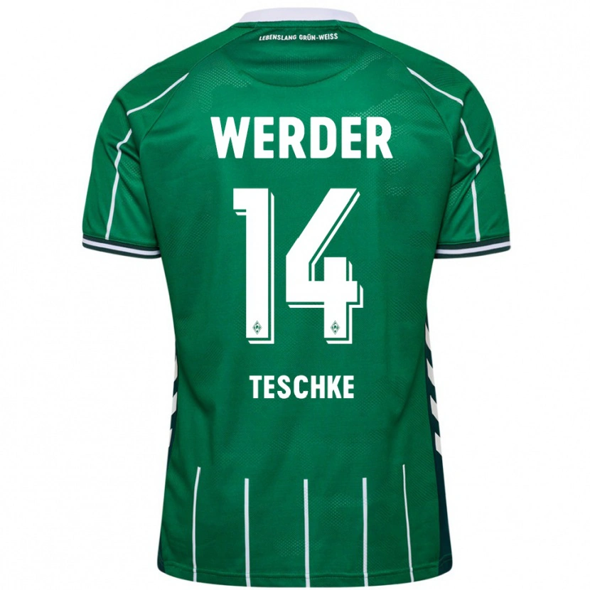 Danxen Dámské Tim Teschke #14 Zelená Bílá Domů Hráčské Dresy 2025/26 Dres