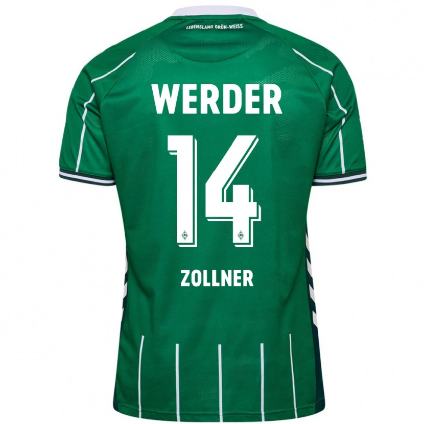 Danxen Dámské Adrian Zollner #14 Zelená Bílá Domů Hráčské Dresy 2025/26 Dres