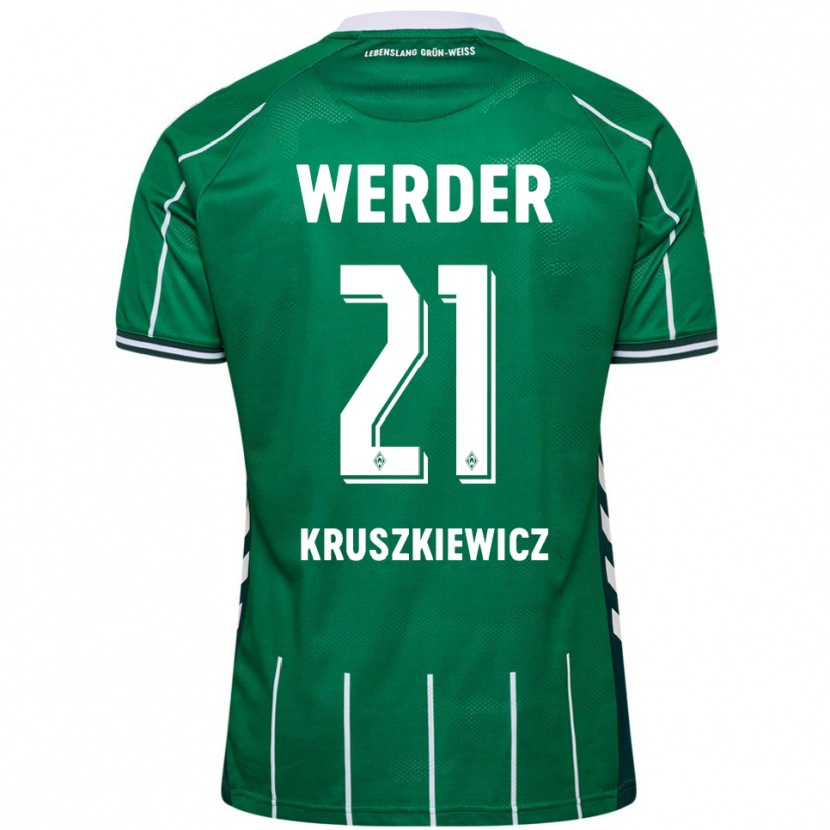 Danxen Dámské Jakub Kruszkiewicz #21 Zelená Bílá Domů Hráčské Dresy 2025/26 Dres