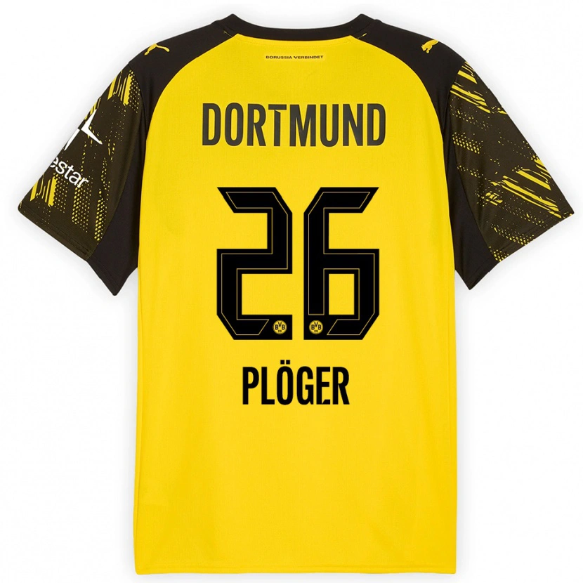 Danxen Dámské Dustin Plöger #26 Žlutá Černá Domů Hráčské Dresy 2025/26 Dres