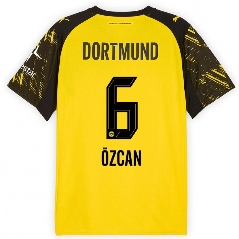 Danxen Dámské Salih Özcan #6 Žlutá Černá Domů Hráčské Dresy 2025/26 Dres