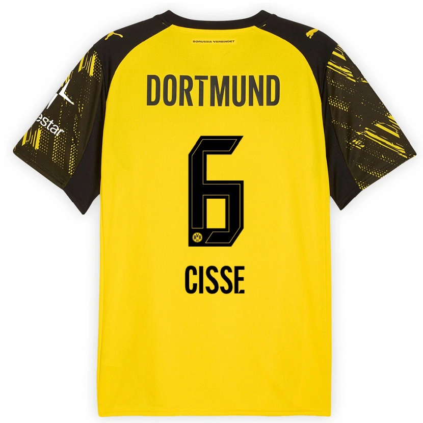 Danxen Dámské Faroukou Cisse #6 Žlutá Černá Domů Hráčské Dresy 2025/26 Dres